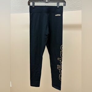 adidas Women's Black Leggings with Gold Accents